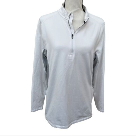 Layer 8 white qwick-dry quarter zip pullover size M - Picture 1 of 5